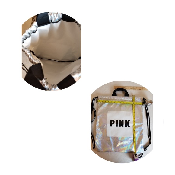 PINK Victoria's Secret Silver Holographic Backpack - Picture 3 of 4